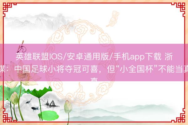 英雄联盟IOS/安卓通用版/手机app下载 浙媒：中国足球小将夺冠可喜，但“小全国杯”不能当真