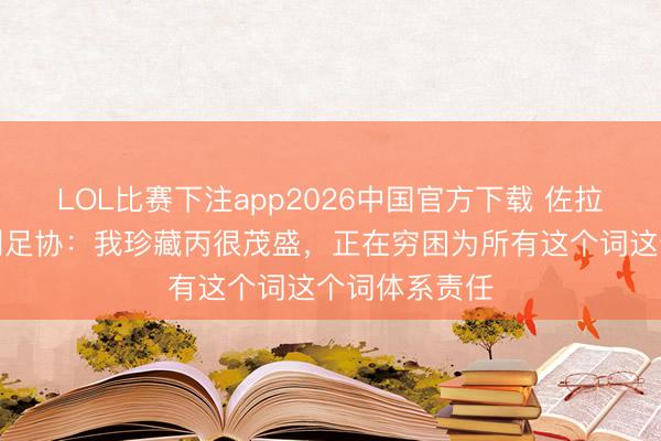 LOL比赛下注app2026中国官方下载 佐拉谈加入意大利足协：我珍藏丙很茂盛，正在穷困为所有这个词这个词体系责任