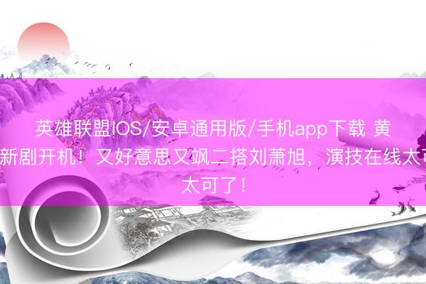 英雄联盟IOS/安卓通用版/手机app下载 黄浩雯新剧开机！又好意思又飒二搭刘萧旭，演技在线太可了！